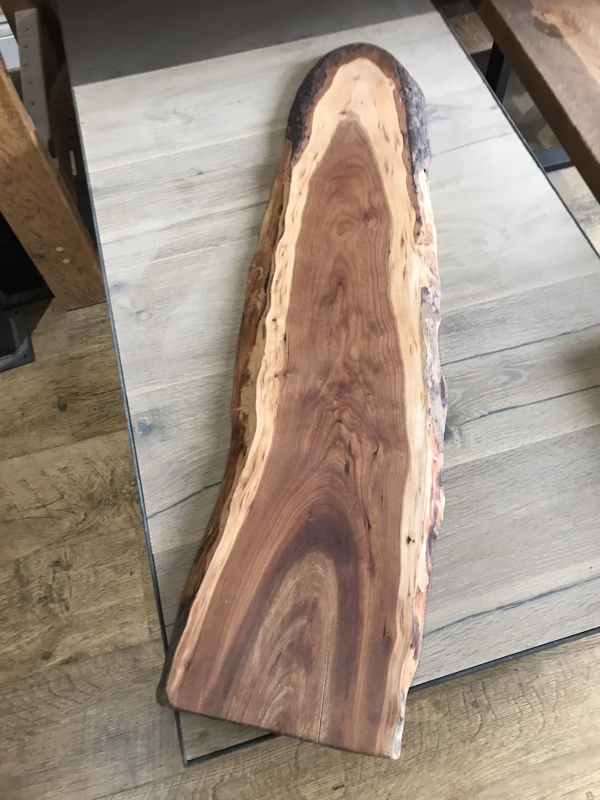 Live-edge Curly Cherry Charcuterie Board With Industrial Handles | Live  Edge Serving Tray